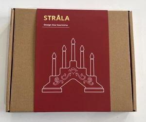 Candelabro IKEA Strala, 5 luci LED rosso bianco plastica a batteria - Foto 1 di 8