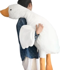 -Goose Stuffed Animal, 74.8In/190Cm Giant Sleeping Hugging Pillow, Soft White Sw - Picture 1 of 7