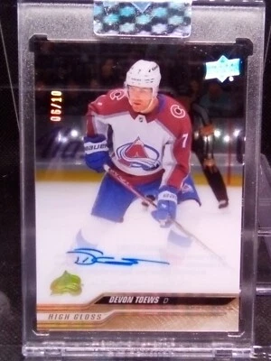 2023-24 CLEAR CUT HIGH GLOSS AUTOGRAPHED  06/10  Devon Toews Avalanche #CC-DT - Image 1 of 4