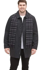 Dockers Men's Weston Wool Blend Coat Charcoal Sz Large Tall Scarf Insulated $180 - Picture 1 of 7