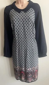 Lovedrobe Size 16 Shift Dress Blue Bohemian Hippie Work Office Summer Holiday - Picture 1 of 20