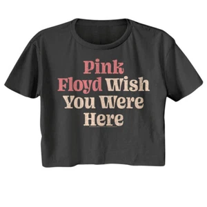 Pink Floyd Wish You Were Heare Quote Women's Crop Top T Shirt Psychedelic Music - Picture 1 of 5