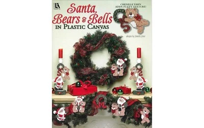SANTA, BEARS & BELLS Christmas Plastic Canvas Pattern Book ~ Ornaments, Decor  + - Image 1 of 4