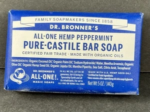 Jabón en barra Dr. Bronner’s Pure-Castile menta 5 oz todo uno orgánico - Imagen 1 de 9