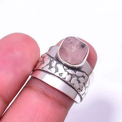 Turmalina Rosa - Anillo de Plata de Ley 925 Hecho a Mano de Diseñador Brasil s.6.5 Sku41 Foto 1 de 4