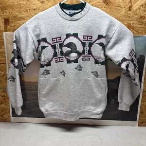 Sudadera Vintage Años 90 Art Unlimited S Azteca Loon Estampado Envolvente Envejecido - Imagen 1 de 11