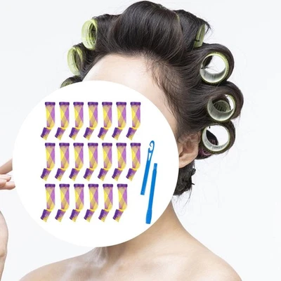 20x Spiral Hair Rollers with 2 Pieces Styling Hooks No Heat Hair Waver - image 1 of 4