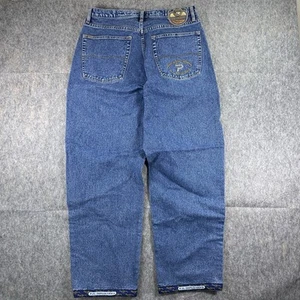Vintage Y2K Pepe Jeans Men's 34 x 32 Baggy Wide Leg Blue Skate Embroidered Denim - Picture 1 of 22