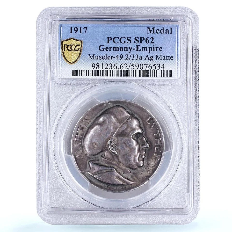 Germany Empire Luther Reformation Museler-49.2/33a SP 62 PCGS silver medal 1917 - Image 1 of 4