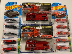 Hot Wheels Real Riders Team Transport Ferrari GTO & F40, GTB4, SF90 LOT OF 12 - Picture 1 of 10