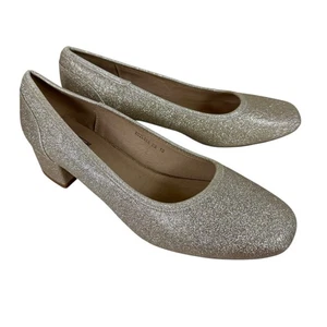 Zapatos de salón Idifu dorados brillantes brillantes de tacón bajo sin cordones para mujer 10 - Imagen 1 de 10