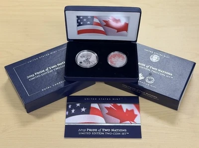 2019 Pride of Two Nations Silver American Eagle & Canadian Maple Leaf - Image 1 of 4