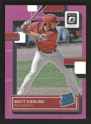 Matt Vierling 2022 Donruss Optic #85 Pink Prizm Philadelphia Phillies - Image 1 of 2