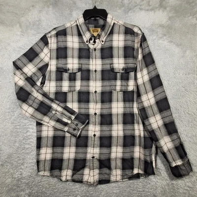 The Foundry Supply Co Flannel Shirt Mens XLT Tall Black Plaid Cotton - Image 1 of 4