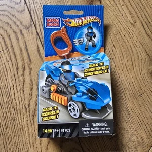 Mega Bloks Hot Wheels Precision Blue Team Luge Racer Ripcord91703 Vintage2013 Mattel - Foto 1 di 11