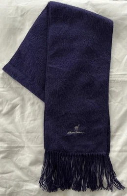 Bufanda de uva profunda Alpaca Camargo suave logotipo difuso 76"x 9" EXC flecos rectangulares Foto 1 de 3