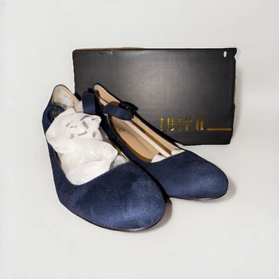 Vestido de gamuza azul para mujer IDIFU tacones de plataforma, correas, talla 8,5 (EE. UU.) Foto 1 de 4