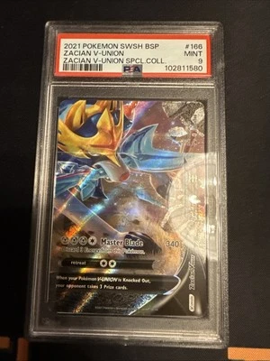 Pokemon 2021 PSA 9 Black Star Promo Zacian V-Union SWSH166 166 - Image 1 of 4