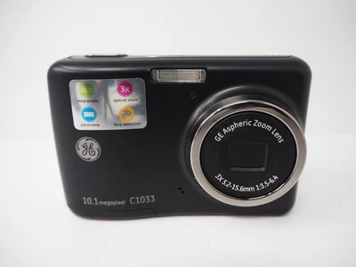 GE C1033 Digital Camera 10.1MP 3x Optical Zoom Point And Shoot Black - Image 1 of 4