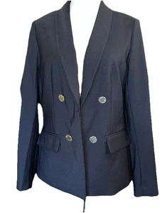 NWT Calvin Klein Jacket Front Blazer Black Four Gold Buttons Size M - Picture 1 of 10