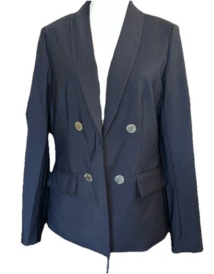 NUEVO CON ETIQUETAS ~talla M~Chaqueta Blazer Delantera Calvin Klein Negra Cuatro Botones Dorados Foto 1 de 4