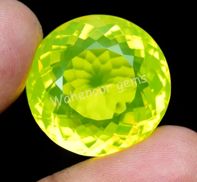 Ópalo amarillo neón natural 36,50 quilates redondo certificado sin tratar piedra preciosa suelta rara Foto 1 de 4