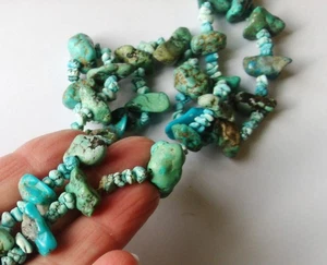 Vintage Türkis Nugget Strang Halskette 70er Jahre - Bild 1 von 15
