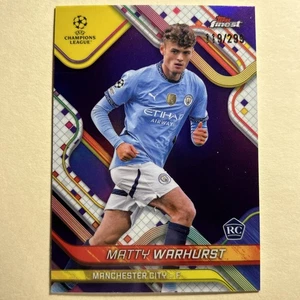 Topps Finest UEFA Matty Warhurst Purple Refractor 2025/299 RC #31 Rookie - Imagen 1 de 2