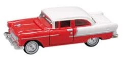Classic Metal Works 30125 HO Mini Metals Red/White ''55 Chevy Bel Air Sedan Car - Image 1 of 1