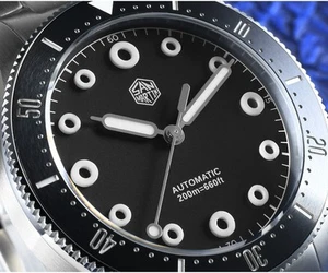 200mDivers YN55 Sapphire AR black Stainless BGW-X1 Lume-Block - Picture 1 of 10