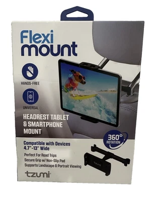 Tzumi - Hands Free Tablet & Phone Headrest Mount - Universal Car Headrest Mount - Image 1 of 4