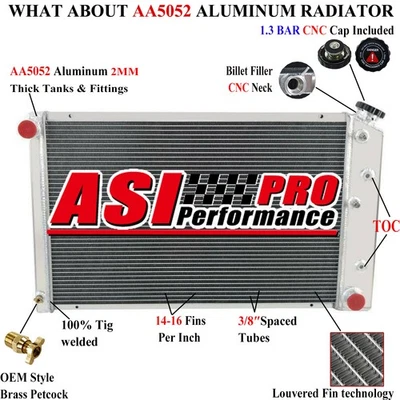 4 Rows Aluminum Radiator Fit 68-73  Chevy Chevelle /70-77 Monte Carlo  El Camino Foto 1 de 4