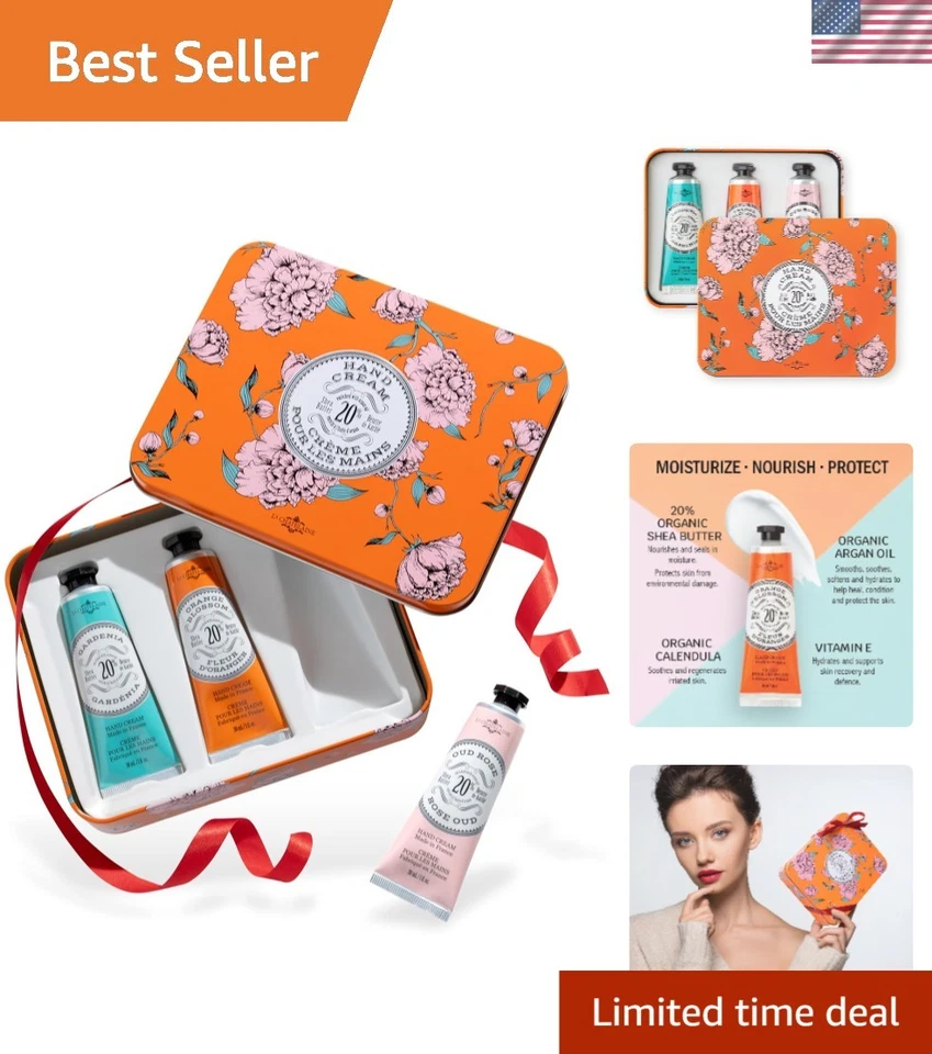 La Chatelaine 20 Shea Butter Hand Cream Trio Collection Tin Gift Set 3 PK
