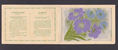 Postcard Silk KENSITAS FLOWERS (Printed Back) Wix Love in Mist -Scabious Cat £50 - Image 1 of 2