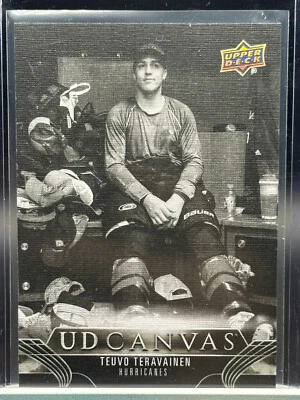 2023-24 UD Series 2 Teuvo Teravainen UD Canvas Black & White #C137 Hurricanes - Image 1 of 2