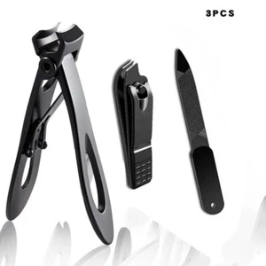 3 Pcs Nail Clipper Wide Jaw Opening Stainless Steel Thick Fingernail Toenail - Picture 1 of 6