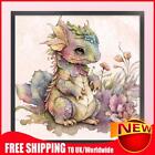 Full Embroidery Cotton Thread 11CT Printed Floral Pterodacty Cross Stitch50x50cm