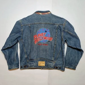 Planet Hollywood Lake Tahoe Denim Trucker Jacket LG Vintage 1990s Souvenir Coat - Bild 1 von 16