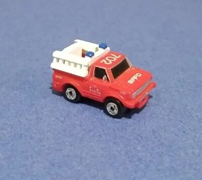 Vintage Micro Machines DATSUN Fire Rescue Truck Red White Ladder 1986 Galoob - Image 1 of 4
