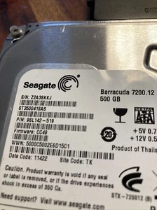 Disque dur SEAGATE 500GB SEAGATE MODEL ST3500418AS - Photo 1/3