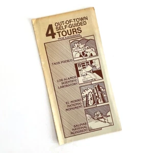 Vintage 80s Albuquerque Self Guided Tours Brochure Taos Pueblo Los Alamos - Picture 1 of 5