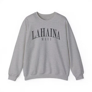 Lahaina Maui Sweatshirt Gifts Crew Neck Long Sleeve Shirt Crewneck Men Women - Picture 1 of 8
