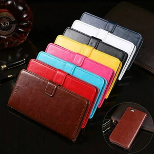 For Apple iPhone 6 6s 7 8 Plus SE Leather Wallet Flip Case Card Stand Cover - Picture 1 of 13