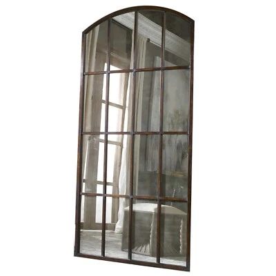 Extra Large Antiqued WINDOW Arch MIRROR Wall Leaner 82" Oversize Floor - Image 1 of 4