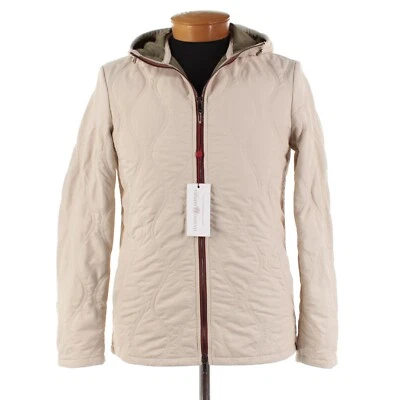 Chaqueta con Capucha Luciano Barbera Nueva con Etiquetas Mezcla de Nylon Talla 50 (M EE. UU.) en Beige Sólido Foto 1 de 4