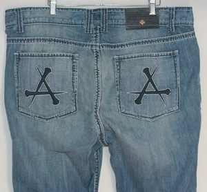 NWOT Affliction Jeans Vintage 2008 Distressed Made in USA Denim Killers 40 x 34 - Picture 1 of 10