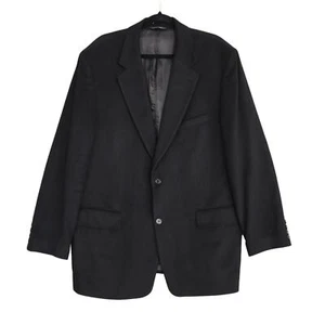 J Crew Wool Cashmere Blazer Coat Mens Size 46R Black Button Front - Picture 1 of 11