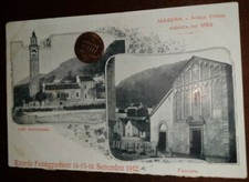 Cartolina d'epoca paesaggistica Italia Verbania Val Vigezzo Masera Antica Chiesa