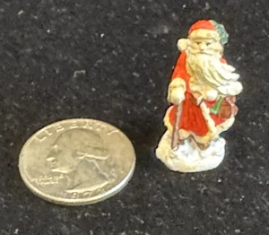 Department 56 Old World Santa Tiny Metal Christmas Miniature VTG c 1976 1.2" - Picture 1 of 10