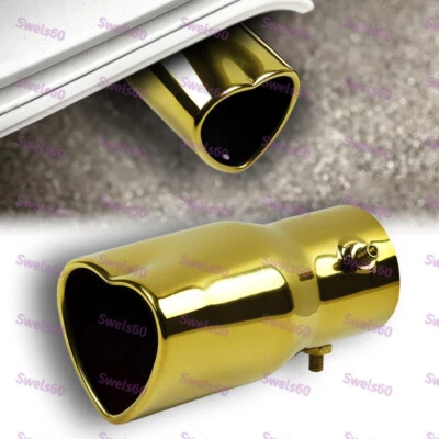 Punta silenciadora trasera de tubo de escape trasero de acero inoxidable automático en forma de corazón JDM Foto 1 de 4